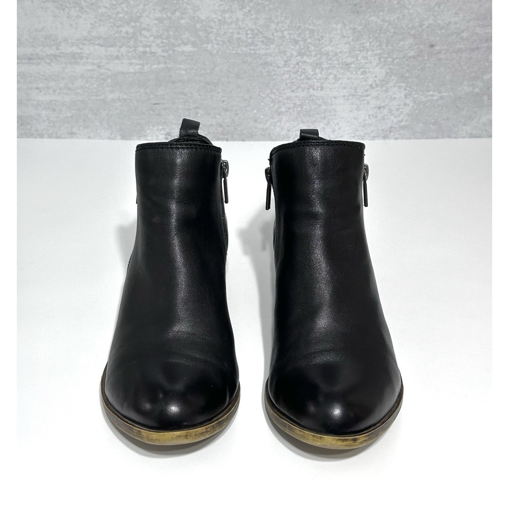 Lucky Brand Womens Ankle Boots 8.5M Basel Booties Black Soft Leather Side Zip - Picture 2 of 10